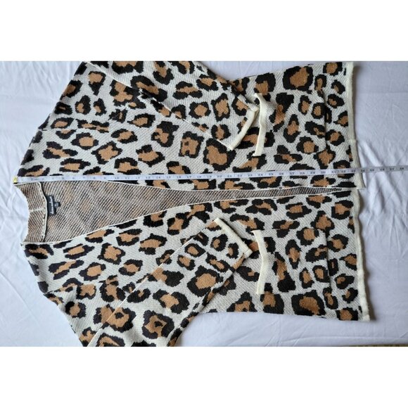 Alison Andrews Animal Print Cardigan XL Open Front Knit Coatigan Pockets Boho - Picture 11 of 11